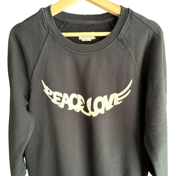 Zadig & Voltaire Women's Diaz Peace & Love Black Cotton Dress Size Large - Picture 5 of 9